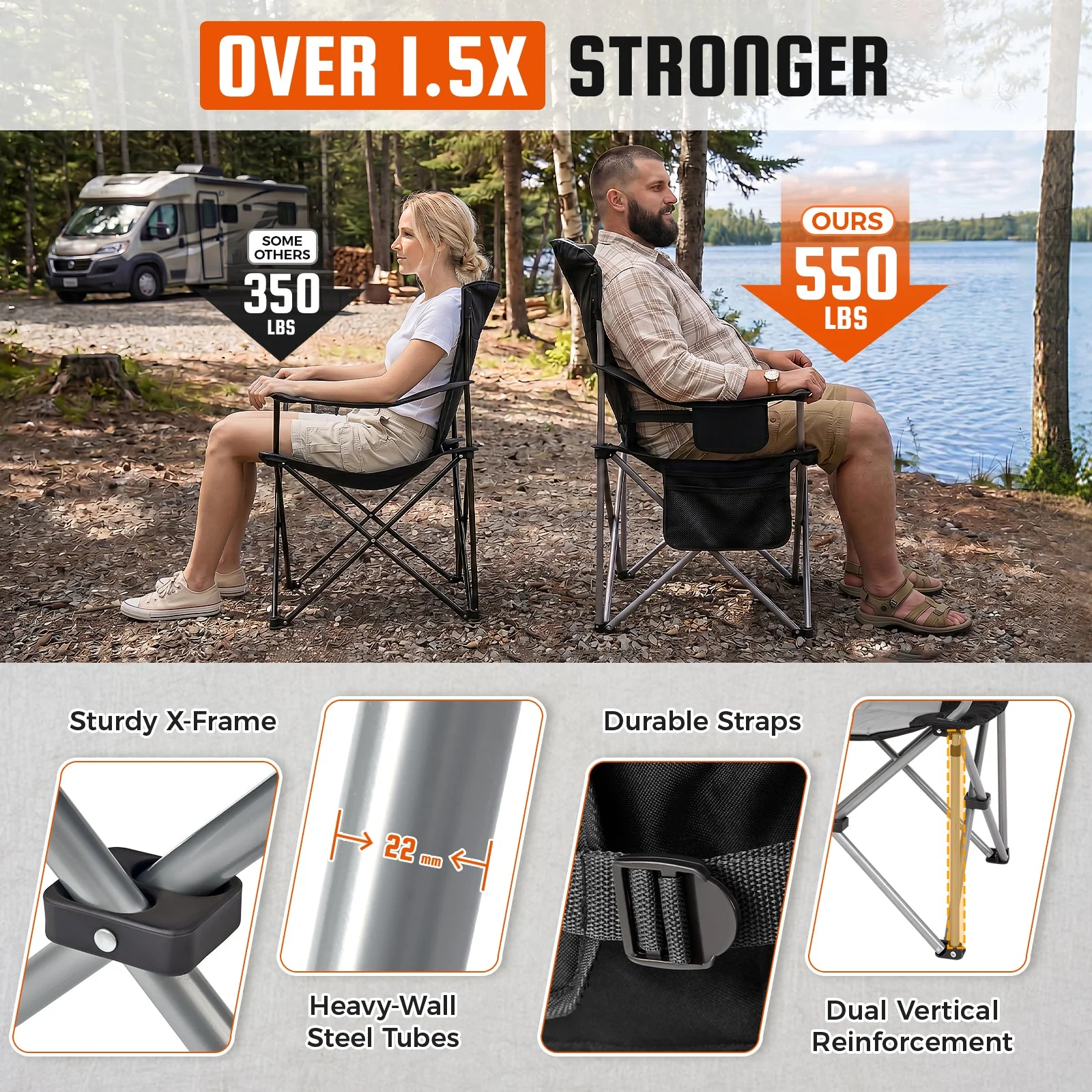 KingCamp Lumbar Support Oversized Camping Chair - Image 67