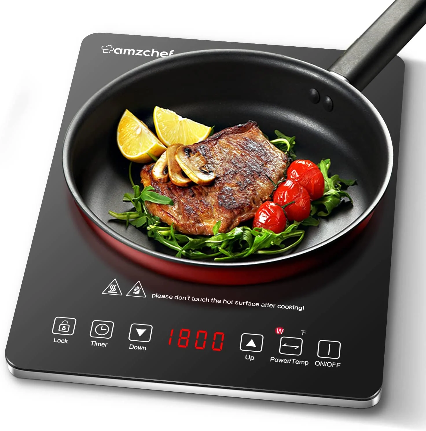AMZCHEF Portable Induction Cooktop With 1800W Sensor Touch