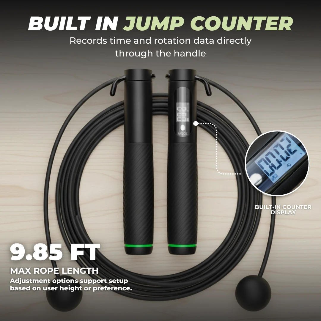 Full Length or Cordless Weighted Jump Rope with Digital Counter