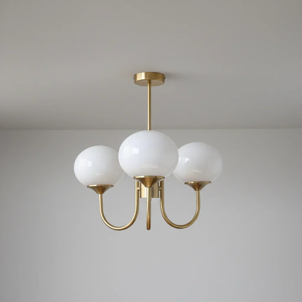 Chic Pastel Pink Ceiling Fixture with Gold Accents - Image 8