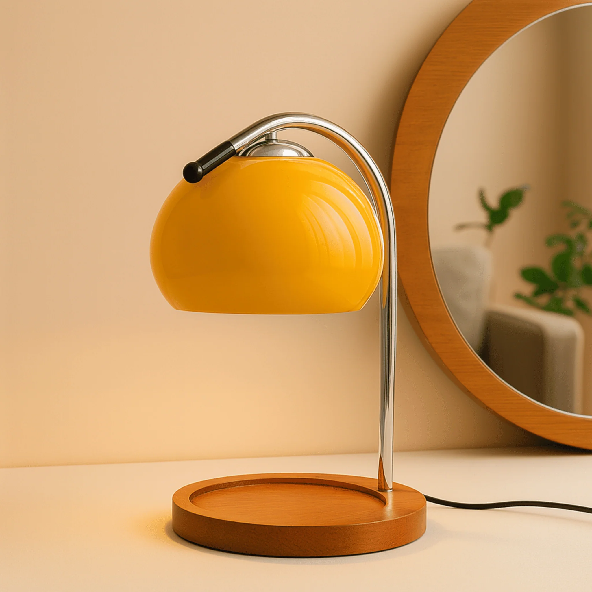 Elegant LED Table Lamp with Stained Glass and Candle Warmer