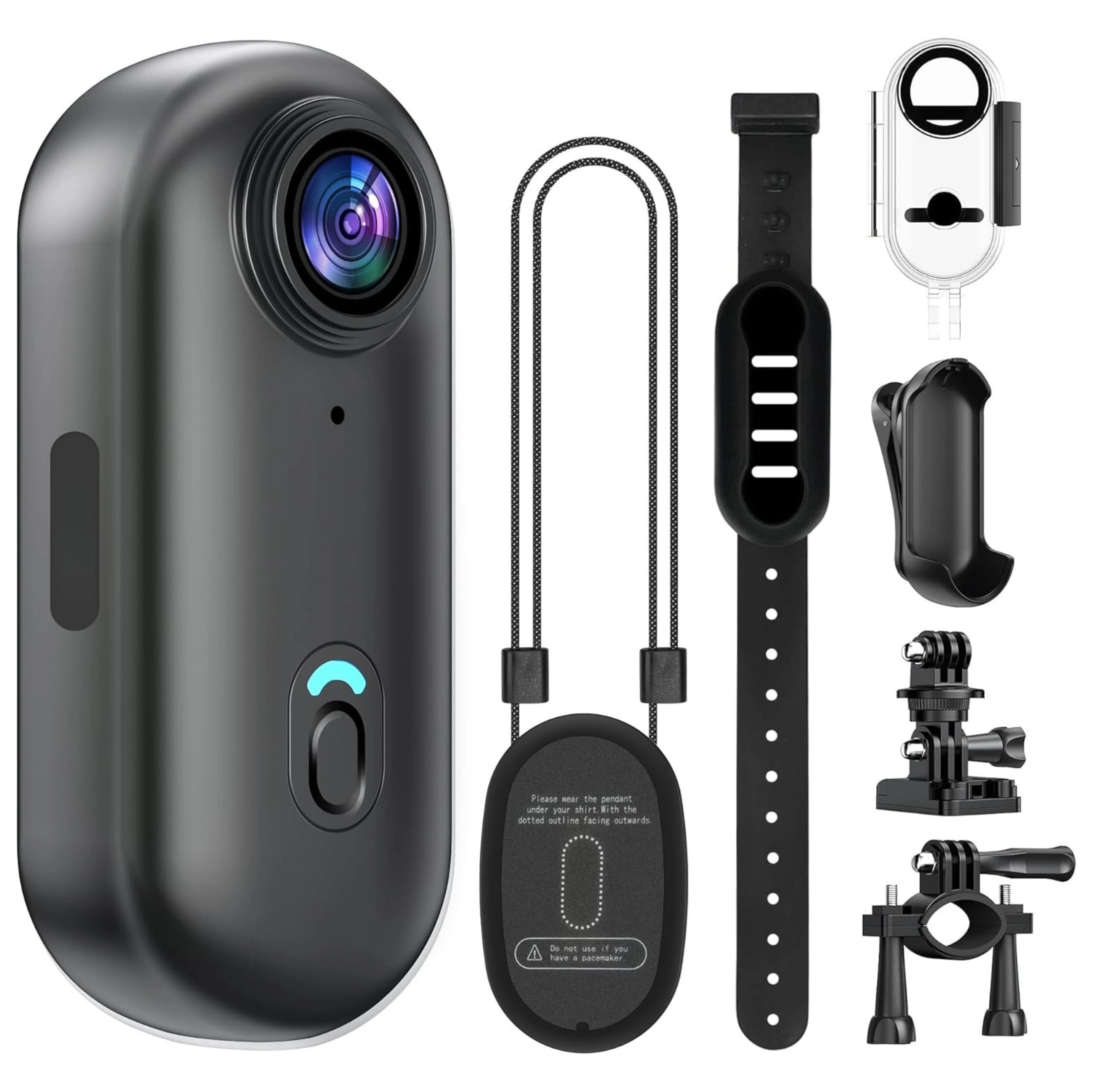 Water-Resistant Mini Action Camera 128GB – 4K Wearable Thumb Cam