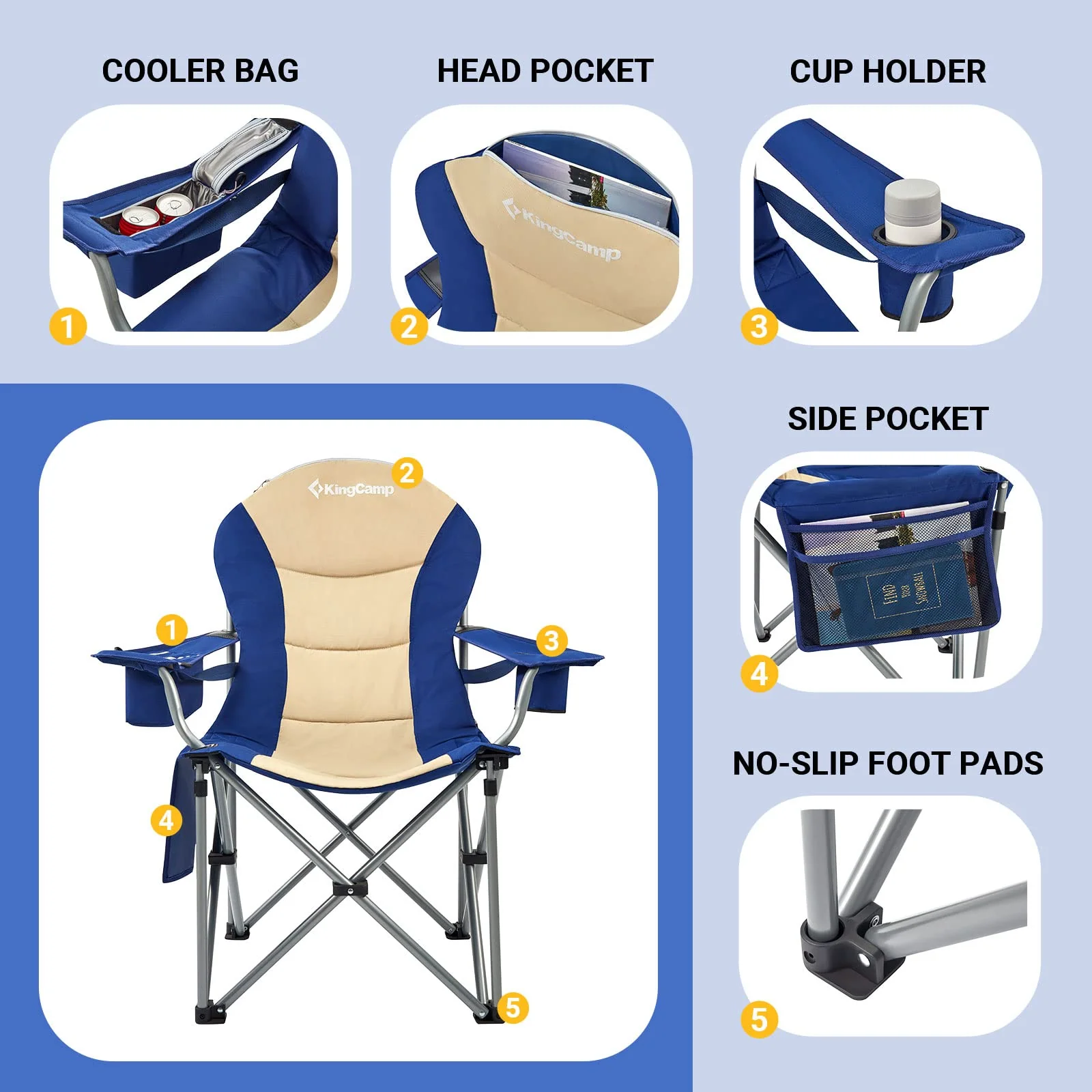 KingCamp Lumbar Support Oversized Camping Chair - Image 33