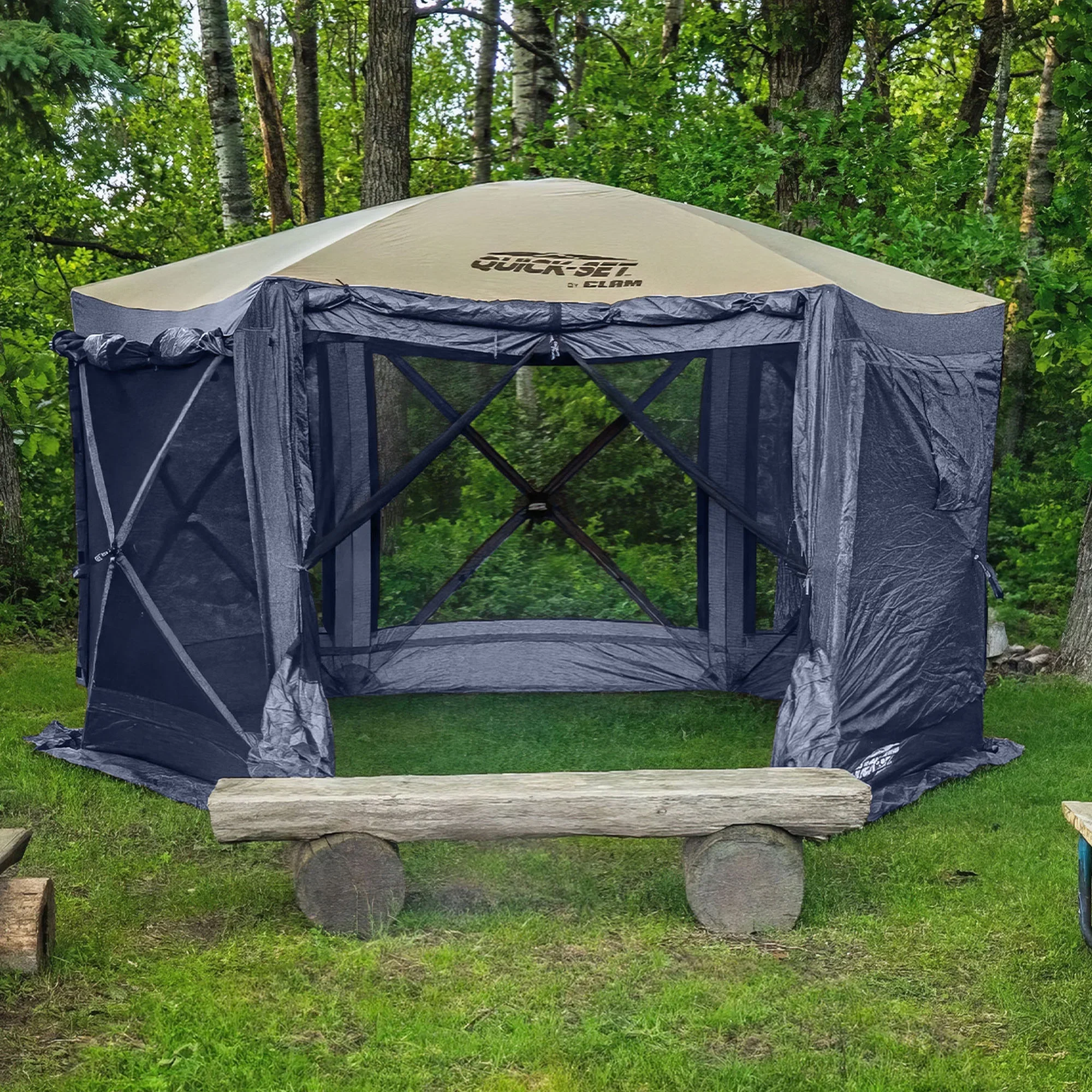 CLAM Quick-Set Pavilion 12.5 x 12.5' Portable Outdoor Canopy Shelter, Green - Image 33