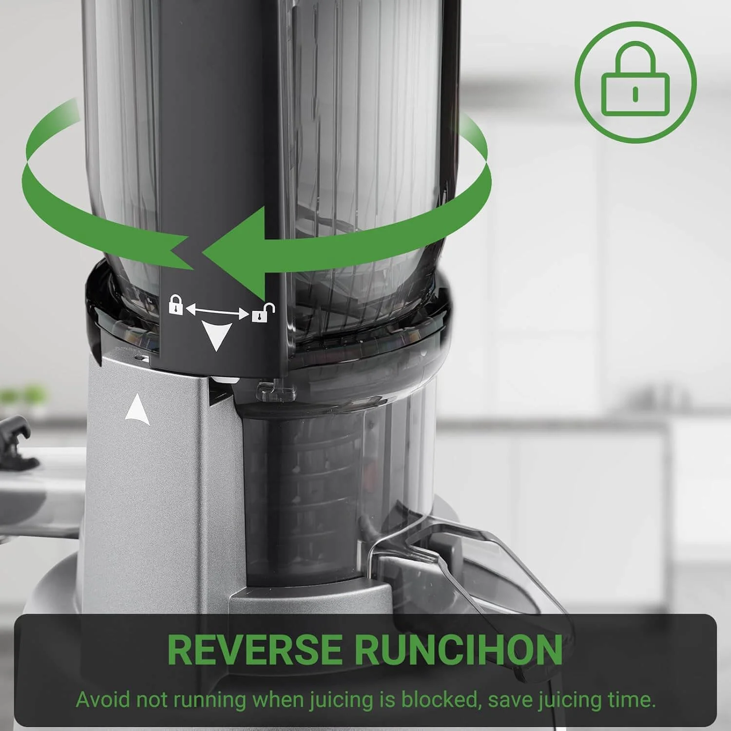 AMZCHEF Cold Press Juicer Machines 4.5-inch Wide Feeding Chute 4