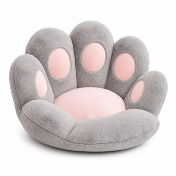 Machine Washable Paw-Shaped Plush Seat Cushion