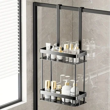 Bathroom Caddy Rack Wall-Mounted No-Drill Single Or Double Layer