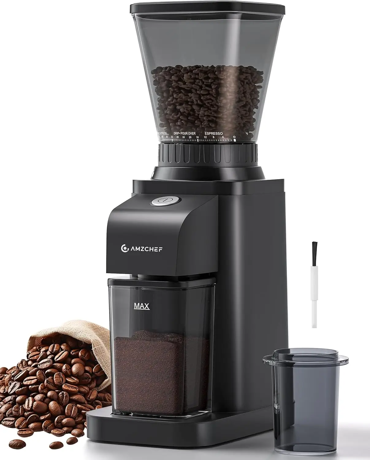 AMZCHEF Espresso Grinder with 48 Precise Settings For Daily Baristas