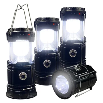 Solar and USB Rechargeable LED Lantern for Camping – Collapsible Design