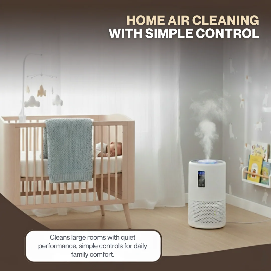 Air Purifiers for Home with HEPA Filter, Timer, and LED Night Light