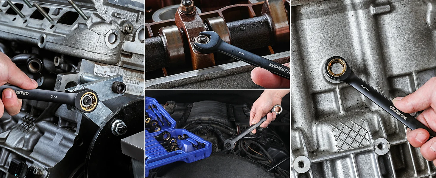 Mechanic uses a wrench to adjust a car transmission case, showing innovation and quality in durable metal work