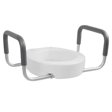 Elevated Toilet Seat with Grips for Seniors - Compatible with Elongated Toilets