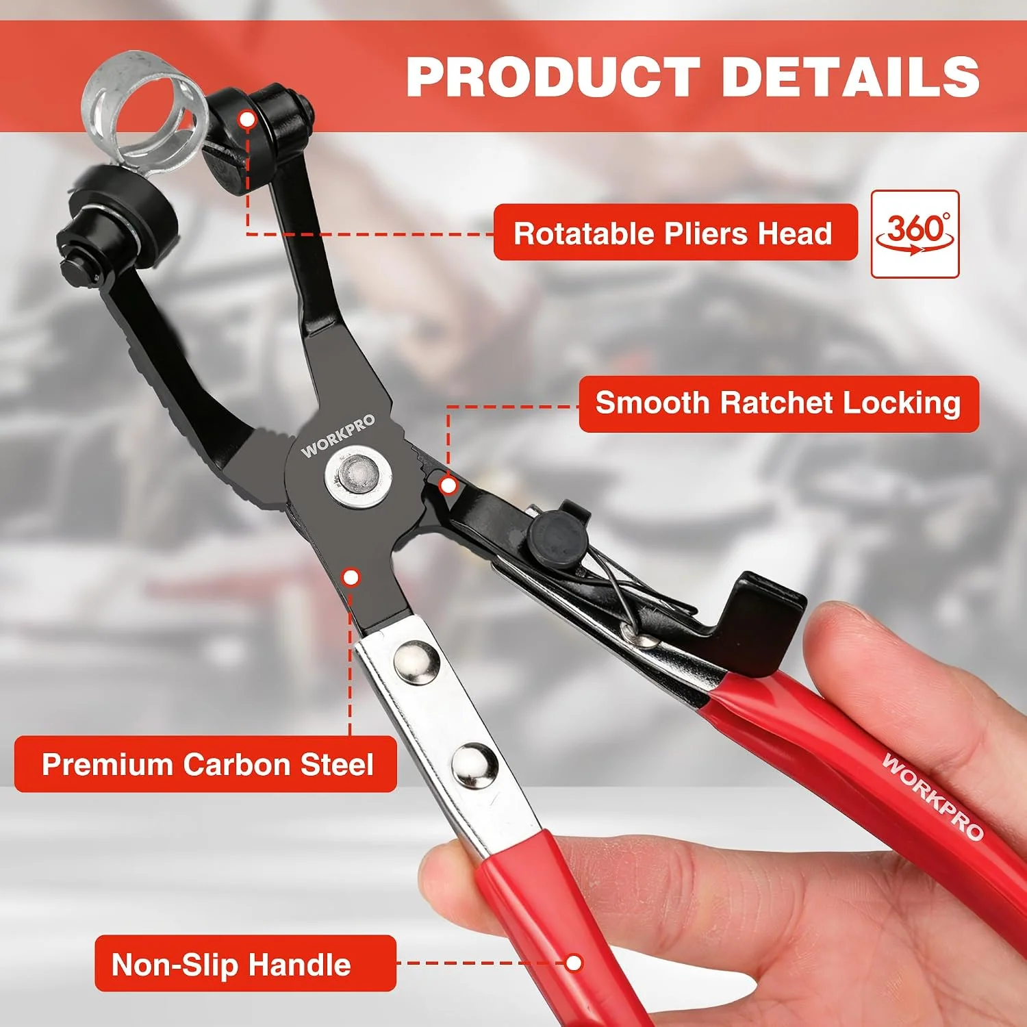 WORKPRO 3-Piece Hose Clamp Pliers Set - Image 3