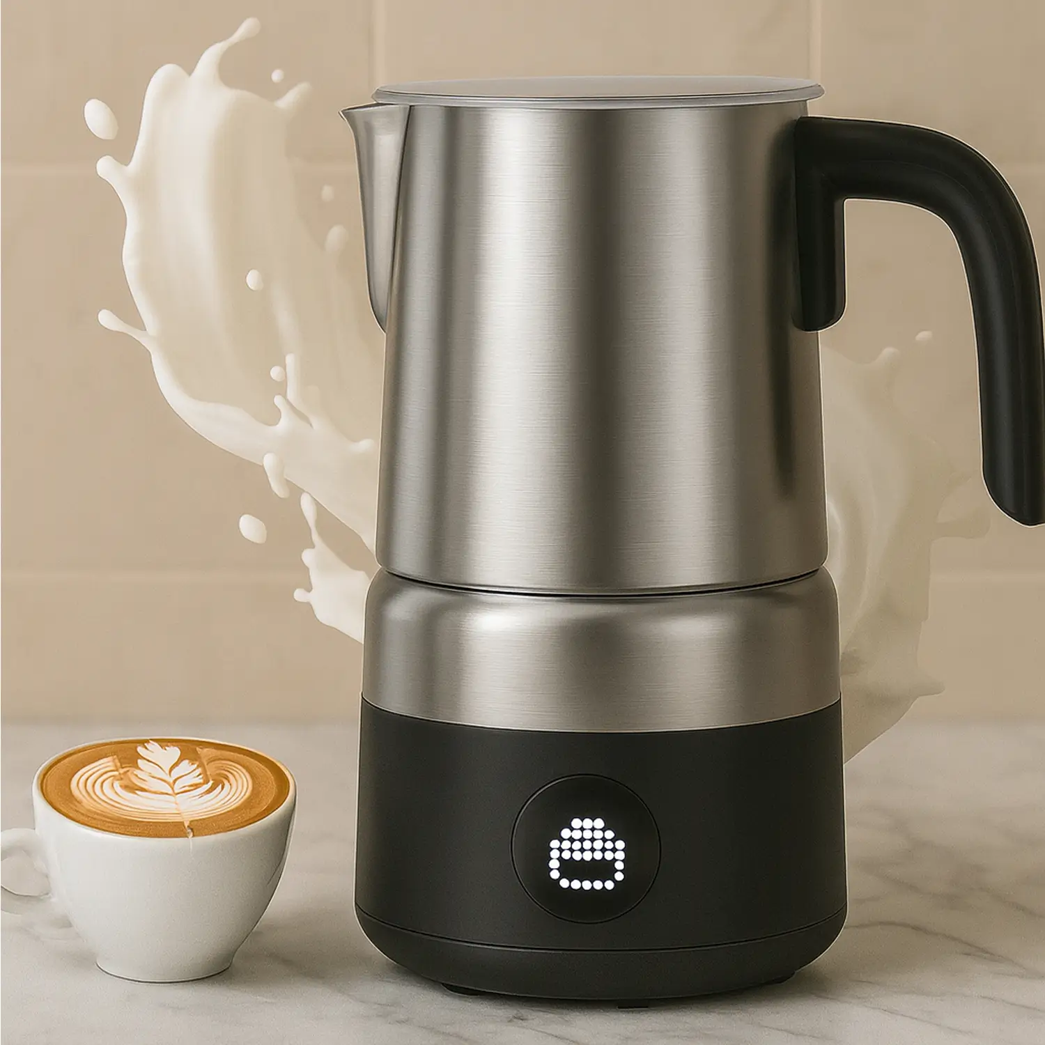 AMZCHEF 8-IN-1 Milk Frother and Steamer for Coffee 2