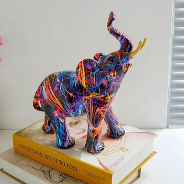 Vibrant Elephant Sculpture - Expressive Home Decor Accent