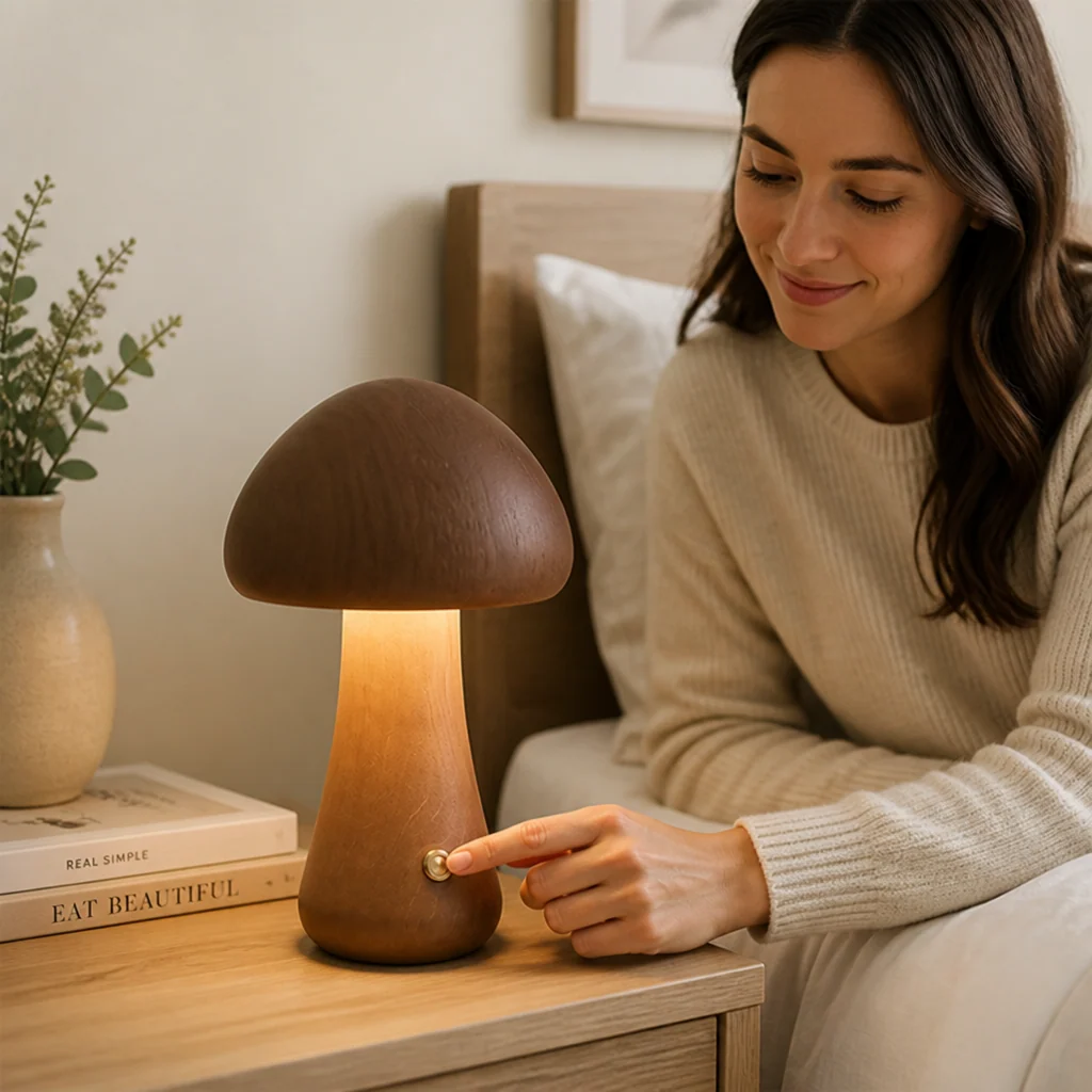 Night Light Mushroom Touch Control Warm White LED - Image 3