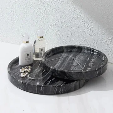 Jewelry Tray Round Marble Durable & Easy-to-Clean
