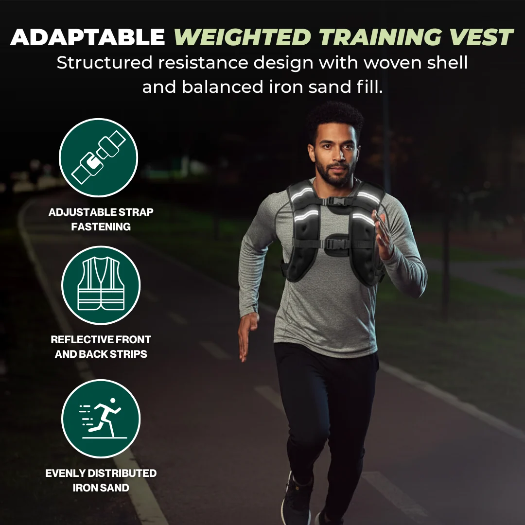 Adjustable Weighted Training Vest with Reflective Straps
