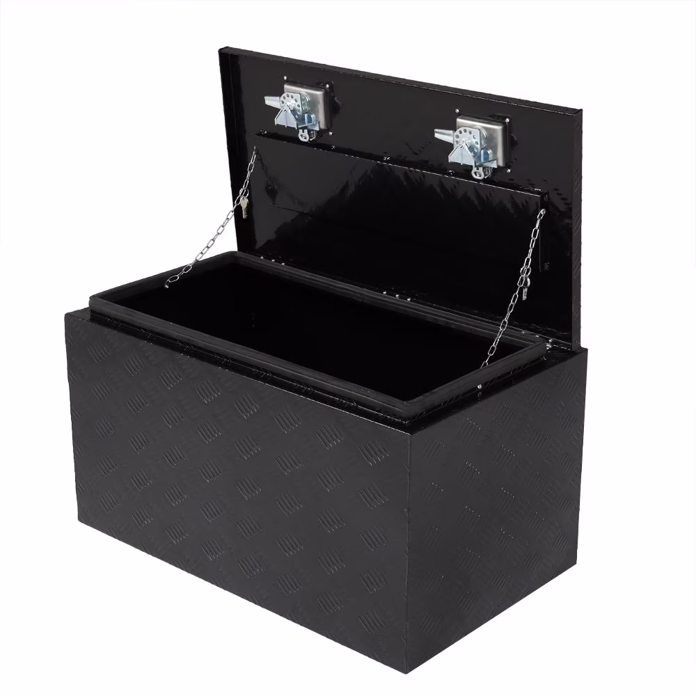 IVV Aluminum Truck Trailer Tool Box Pickup Underbody Truck Bed Storage Toolbox RV Trailer Organizer with T-Handle Latch Dual Lock Keys - Black, 42"L x 18"W x 17"H - Image 4