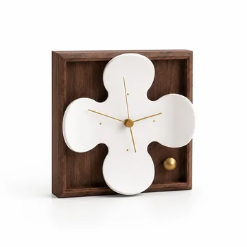 Table Clock Black Walnut Silent Quartz