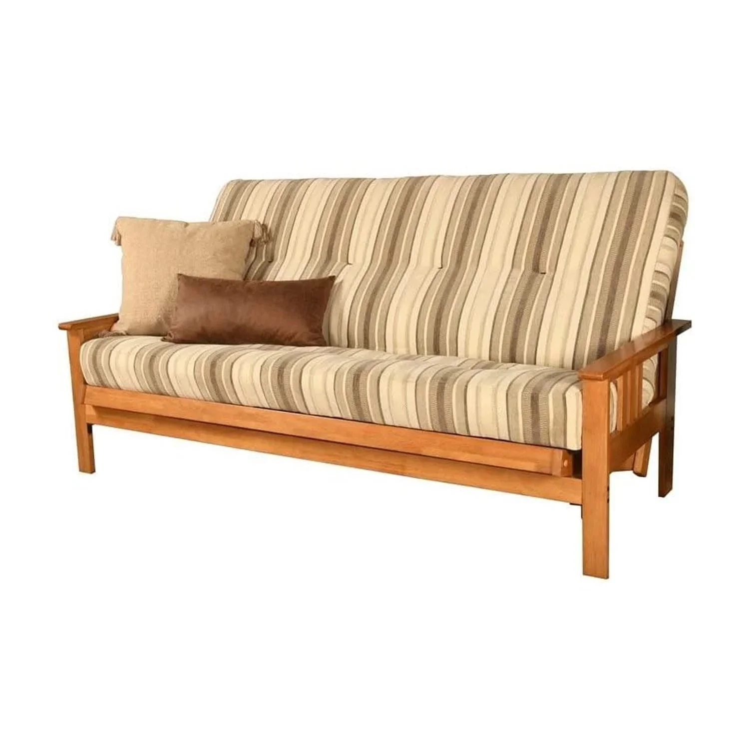 Homestock African Artifacts Full Size Futon Frame Set with Mattress, Easily Converts to Bed, Versatile Design Futon Frame for All Spaces, 33"H x 79"L x 37"D-Color:Linen Charcoal,Size:Barbados - Image 153