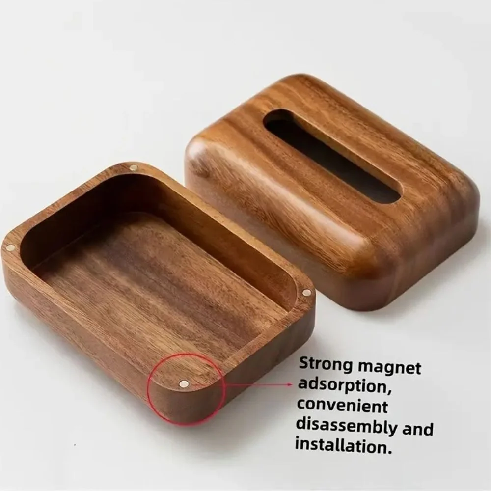 Tissue Holder Walnut Wood Magnetic Closure - Image 4