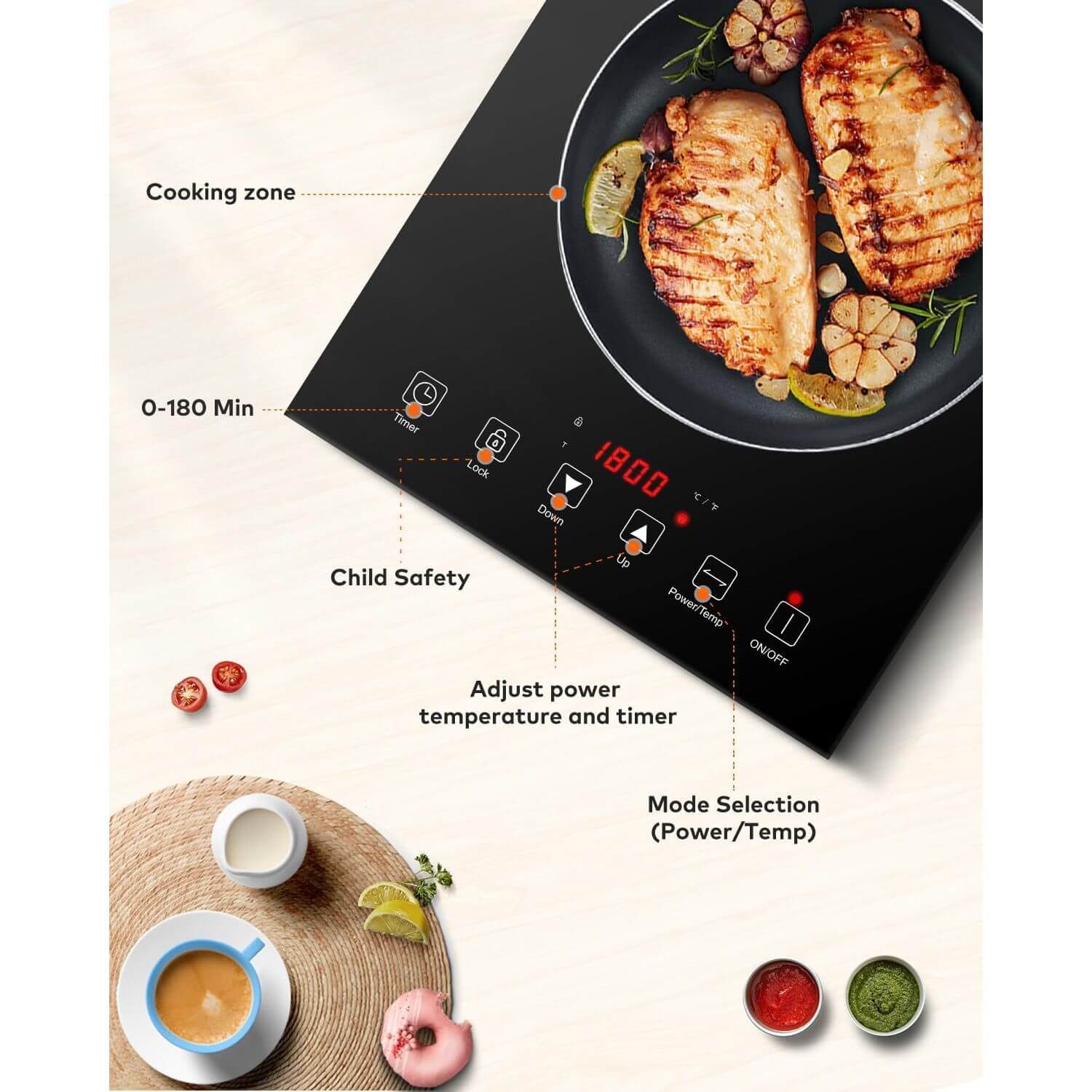AMZCHEF Induction Cooktop Portable 1800W for RV 3
