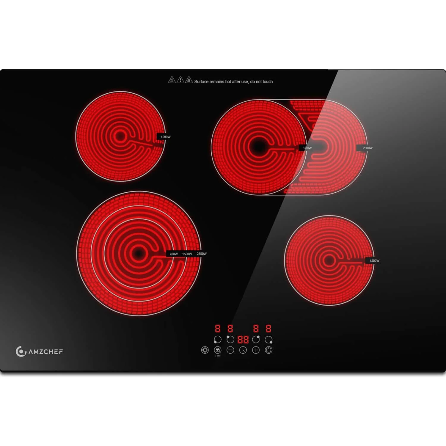 AMZCHEF Induction Range 30 Inch Built-in Countertop with 4 Burners 6700W 1