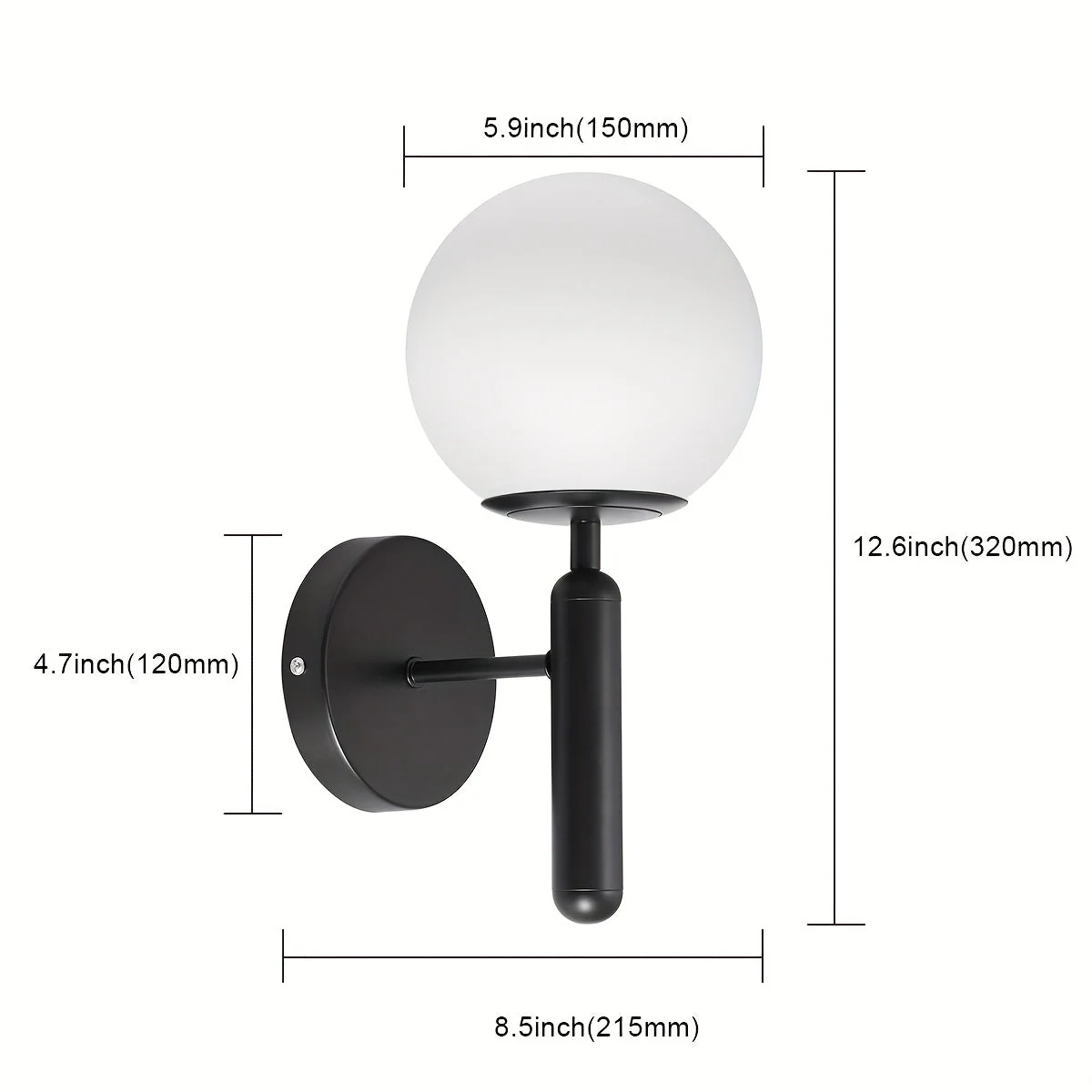 Sleek Wall Sconce with Glass Shade and Modern Finish