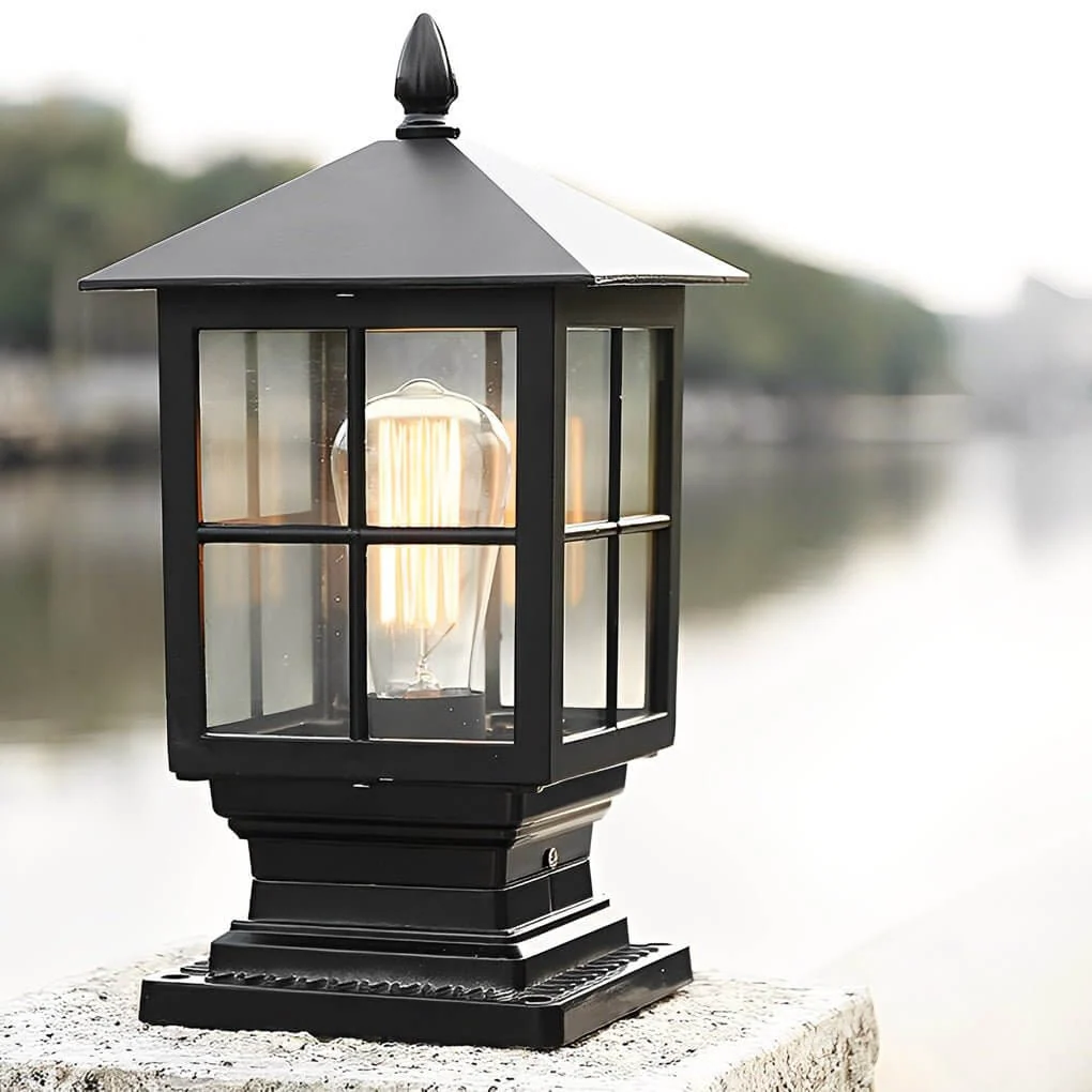 Stylish Weatherproof Garden Pillar Light – Elegant Black Design - Image 3