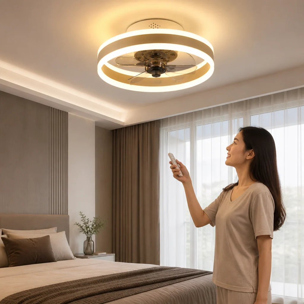 Flush Mount Ceiling Fan Dimmable LED Energy-Efficient - Image 3