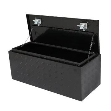 IVV Aluminum Truck Trailer Tool Box Pickup Underbody Truck Bed Storage Toolbox RV Trailer Organizer with T-Handle Latch Dual Lock Keys - Black, 42"L x 18"W x 17"H