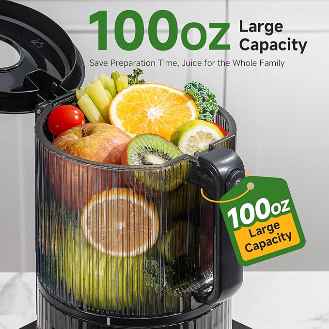 AMZCHEF Cold Press Juicer with 6.5" Large Feed Chute | Hands-free Cut Fruite 3