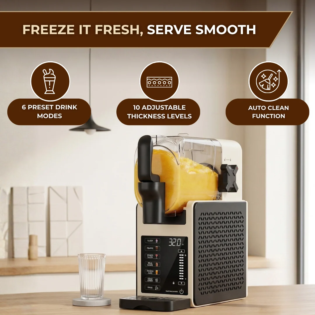 92oz Slushie Machine with 6 Presets, LED Display, Auto Clean