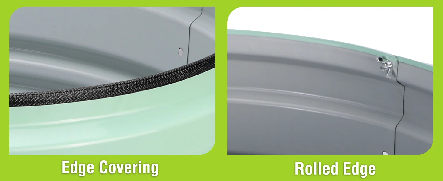 Metal panel with textured edge and a rolled edge, showing innovation and quality in the construction