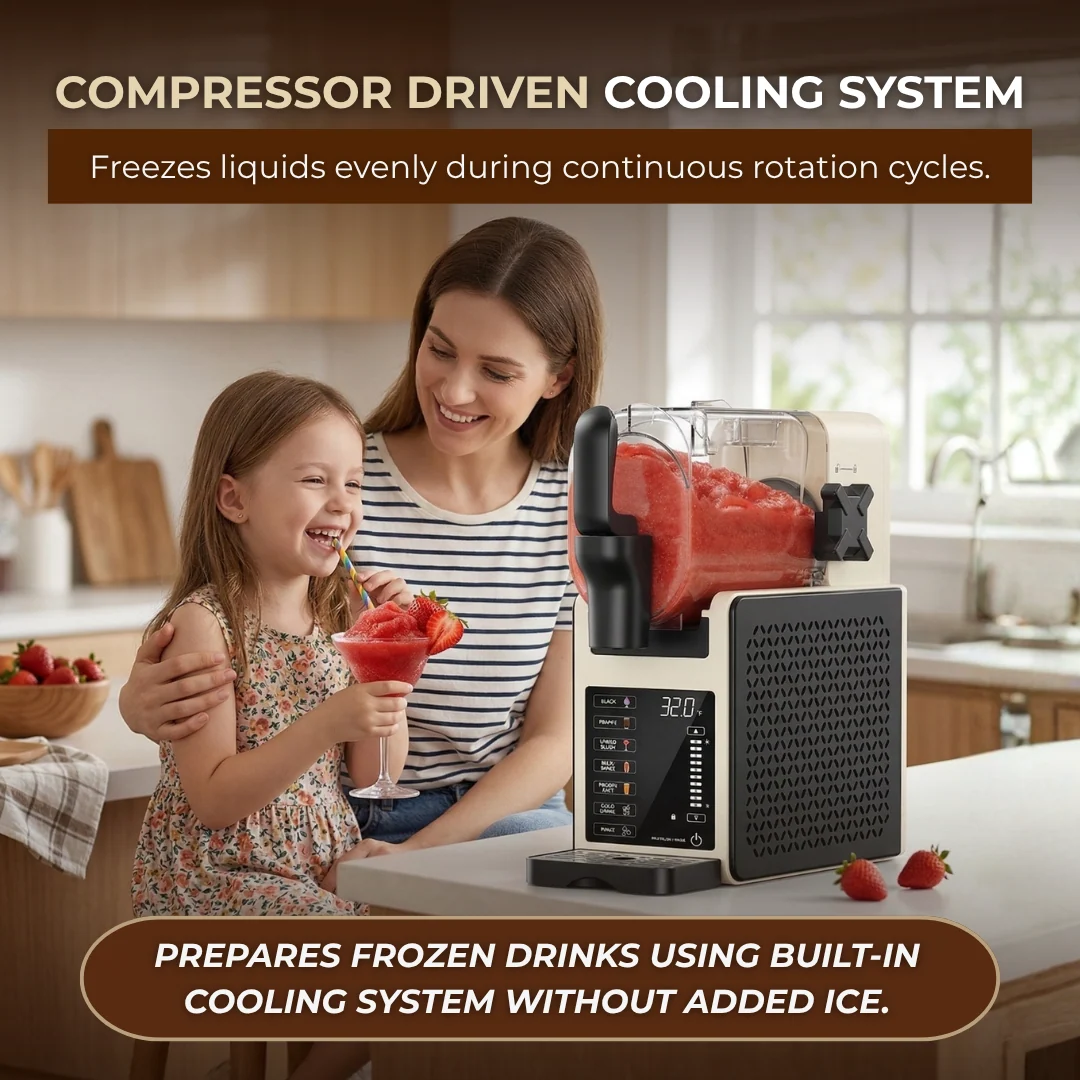 92oz Slushie Machine with 6 Presets, LED Display, Auto Clean