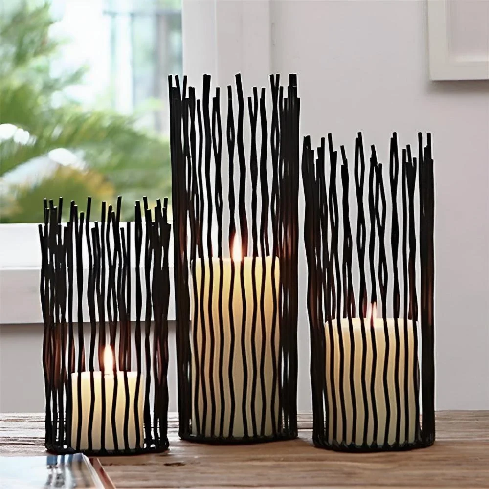 Candle Holder Bohemian Geometric Black Iron Anti-Rust - Image 4