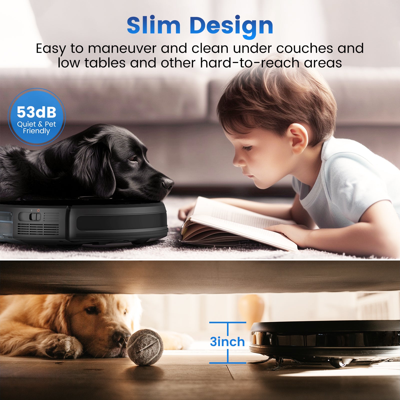 AIRROBO G60 3 in 1 Robot Vacuum and Mop Combo with Smart App&Voice Control,2 in 1 Tank for pet hair - Image 6