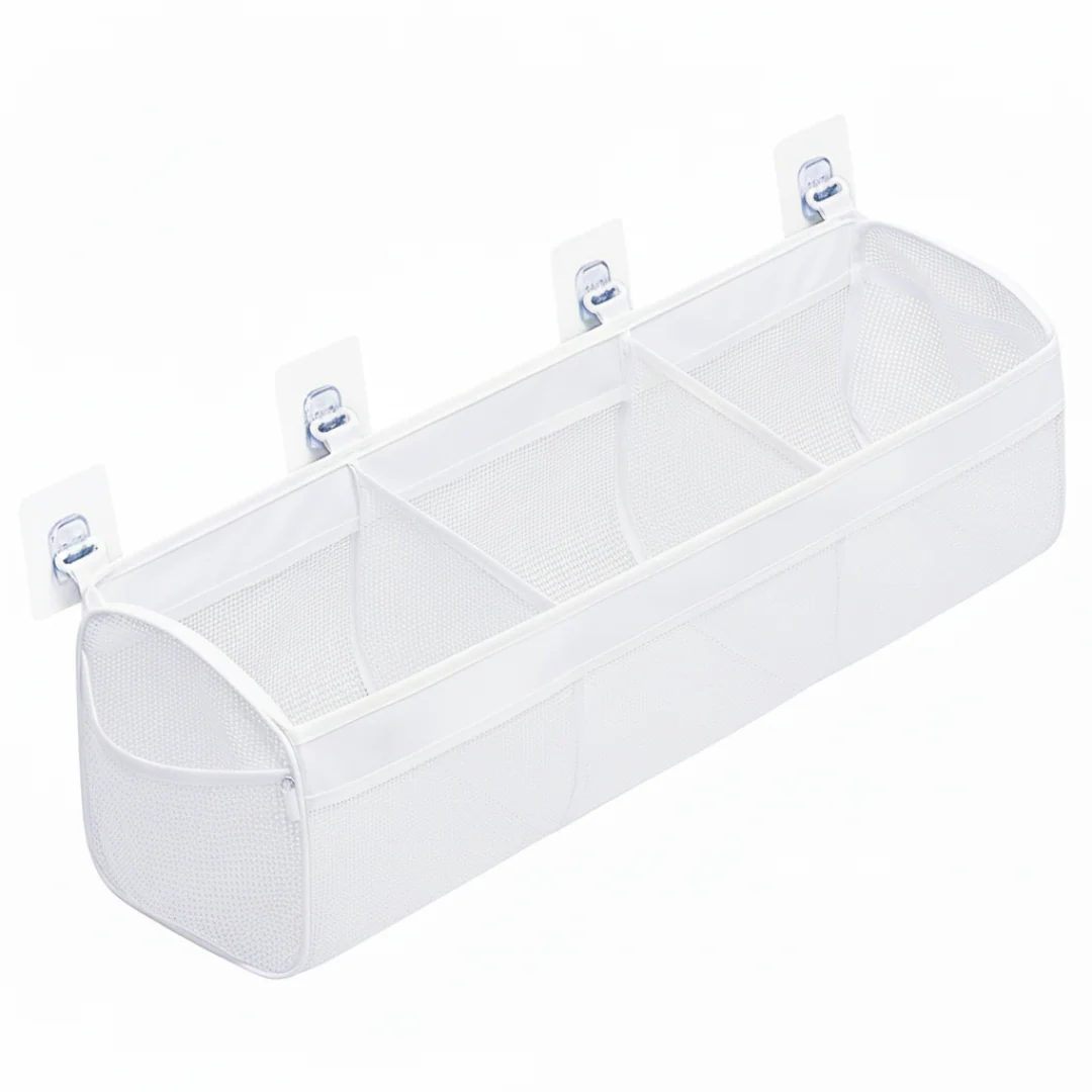Mesh Bath Toy Organizer with 3 Sections for Quick Drying