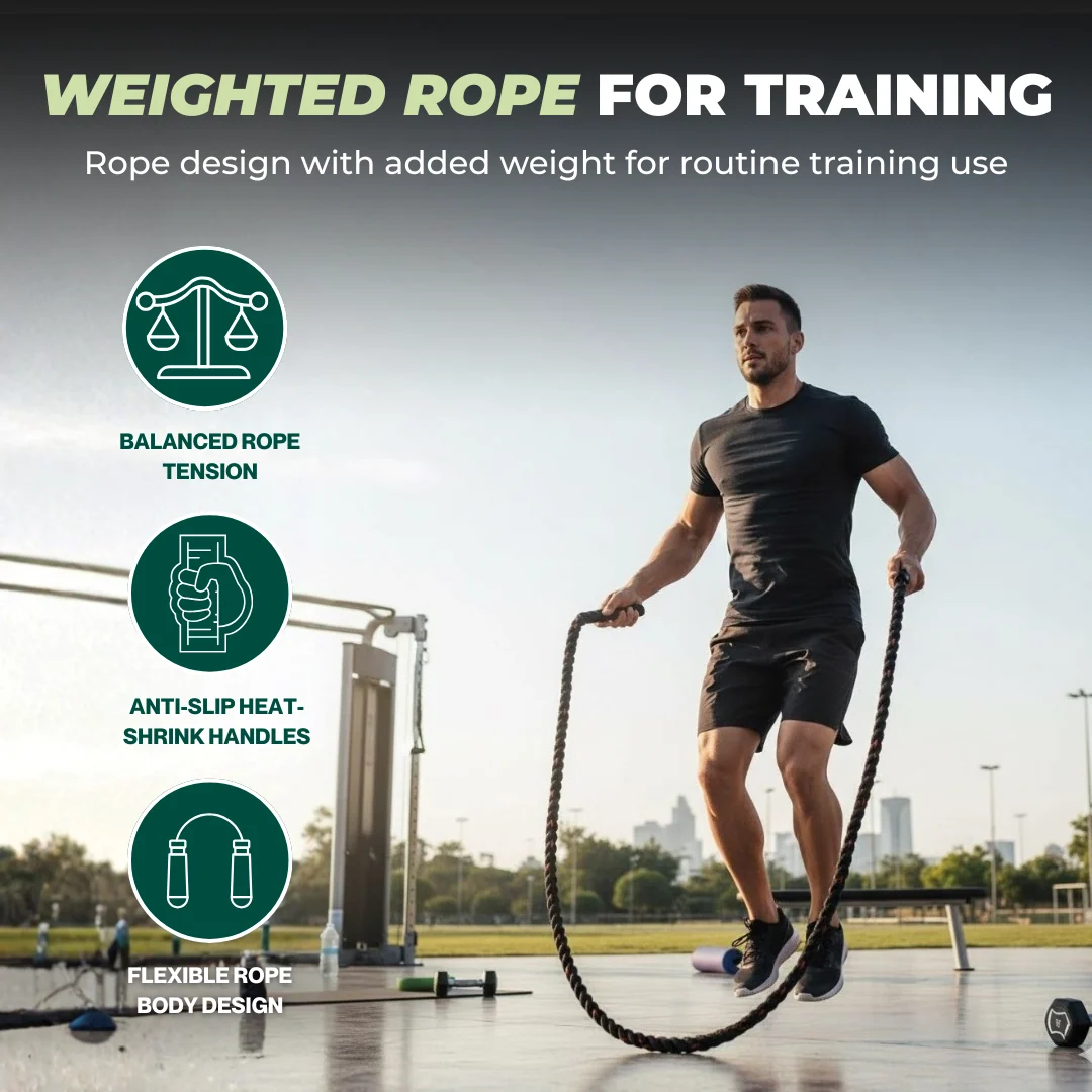 Weighted Jump Rope for Men and Women, 2.8lb–5lb Training Rope