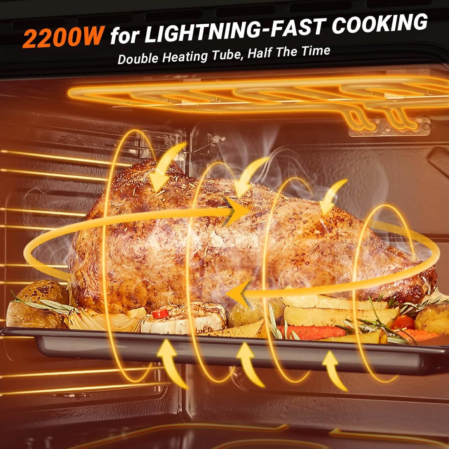 AMZCHEF 24" 2.65 Cu.ft. Built-in Electric Wall Oven with 5 Cooking Functions 3