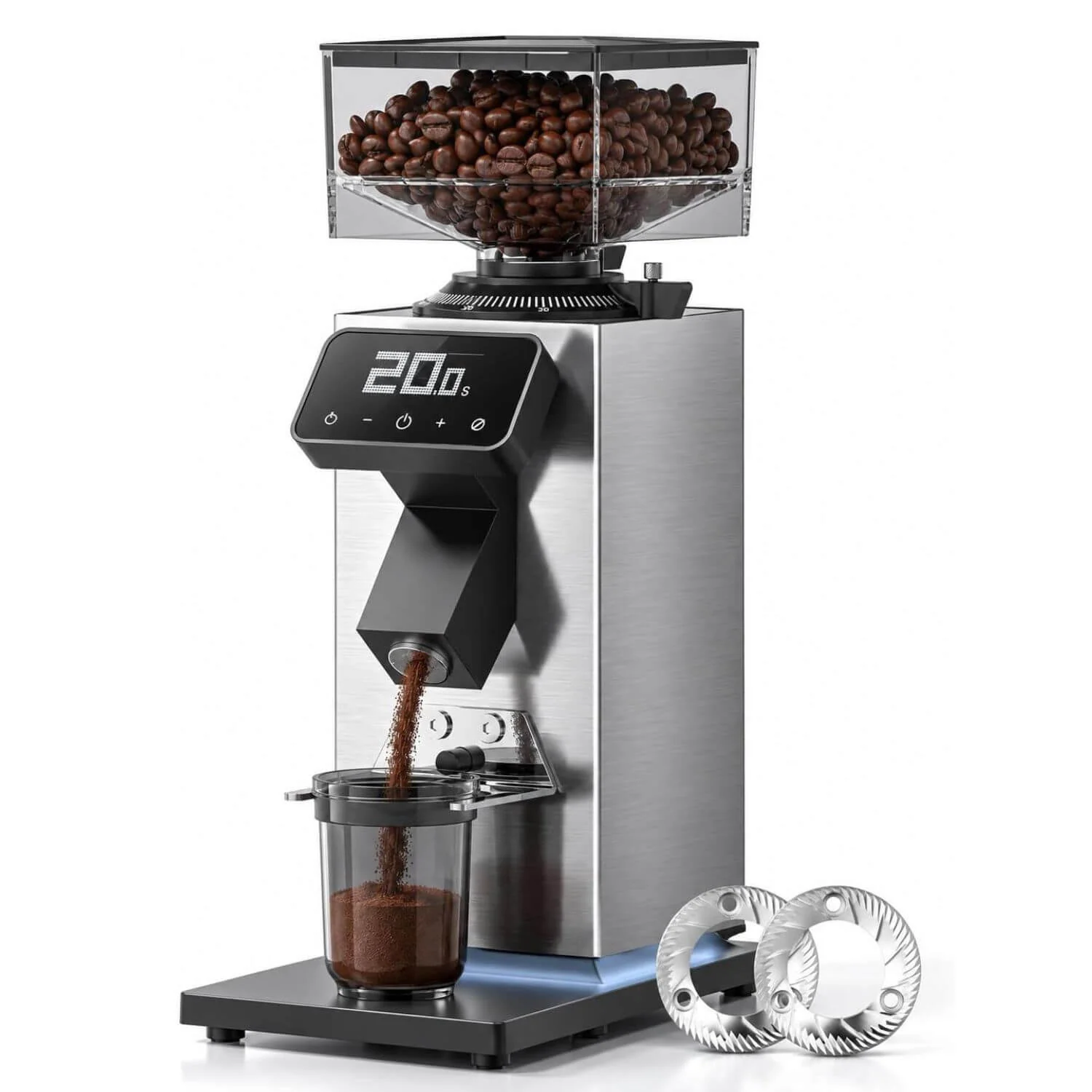 AMZCHEF 64mm Flat Burr Coffee Grinder 90 Settings 1