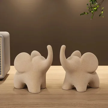 Elephant Figurine Minimalist Matte & Lightweight Resin