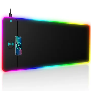 RGB Wireless Gaming Mouse Pad with Neon Lighting