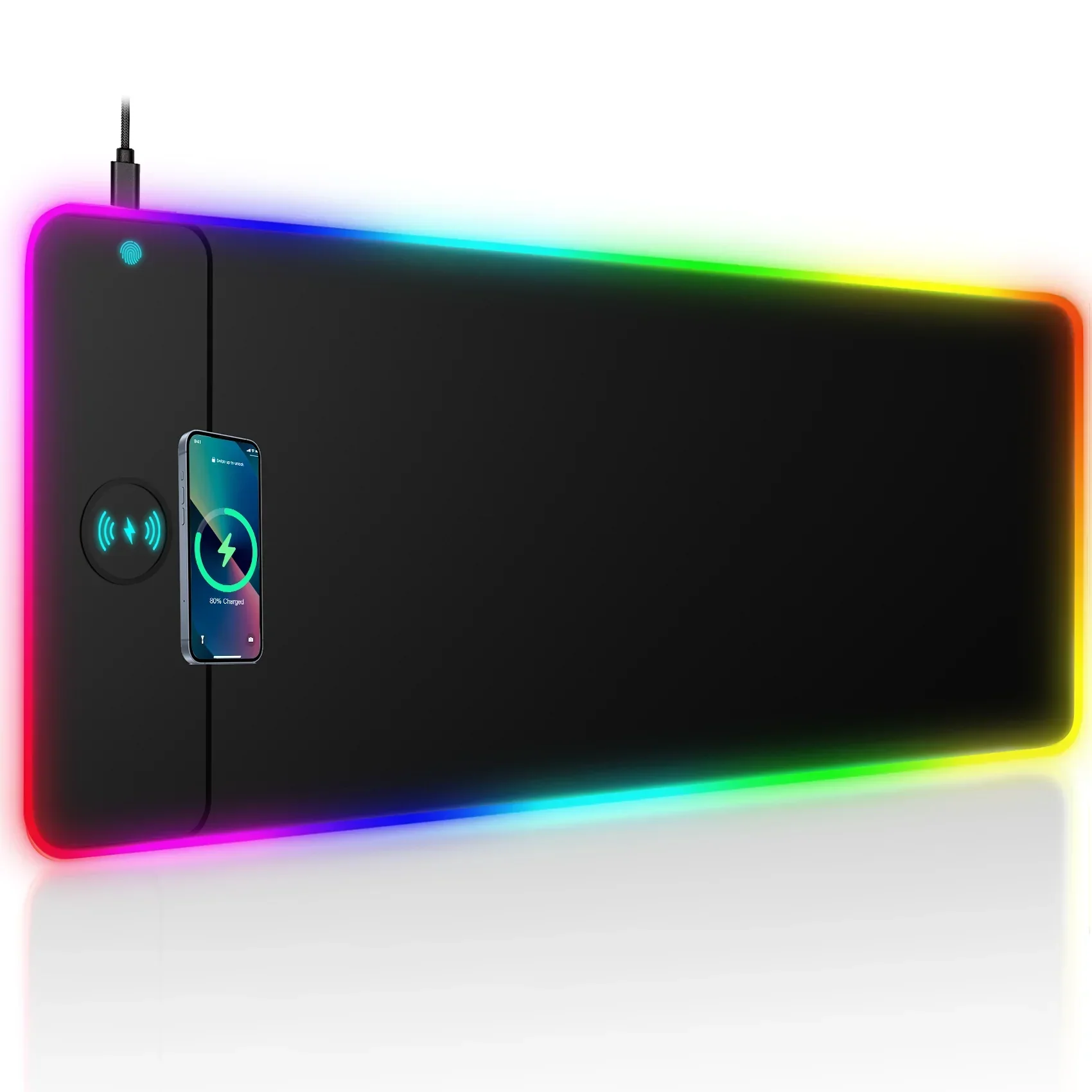 RGB Wireless Gaming Mouse Pad with Neon Lighting