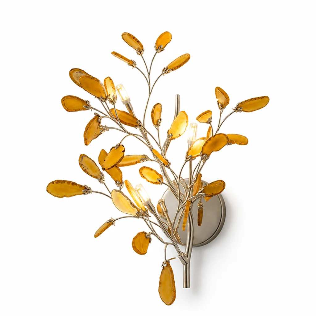 Wall Light Natural Agate Metal Frame Hardwired - Image 12
