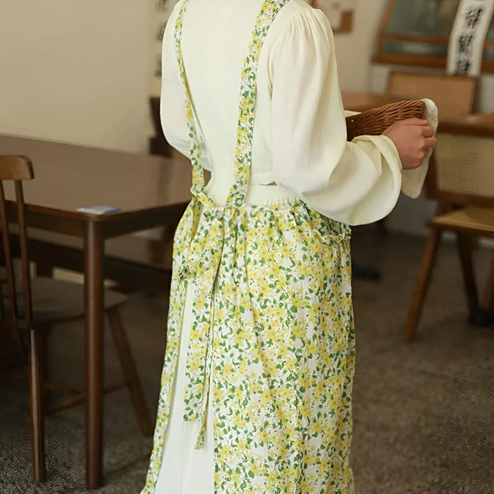 Kitchen Apron 100% Cotton Breathable Two Large Pockets - Image 2
