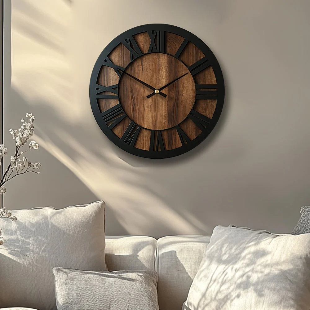 Rustic Elegance Wall Clock with Roman Numerals - Image 10
