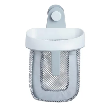 Grey Bath Toy Organizer with Quick-Dry Mesh and Large Scoop