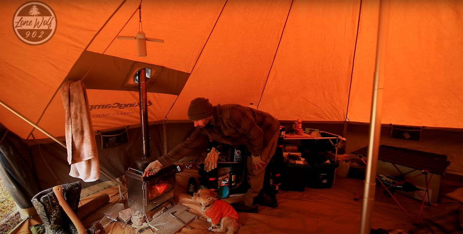 KingCamp 4-Season Khan 340GSM TC Canvas Bell Tent-13ft/16.4ft